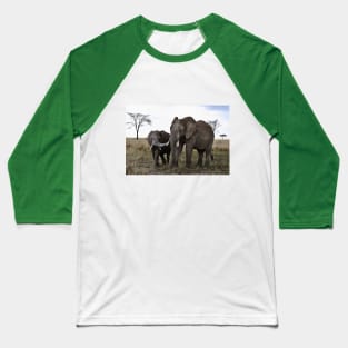 African Elephants Baseball T-Shirt